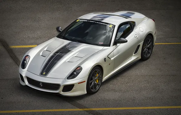 Серый, Ferrari, silver, феррари, 599, GTO, гто