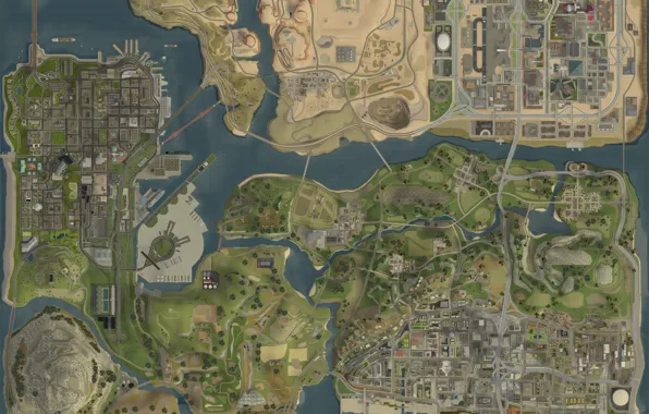 Карта, game, map, GTA San Andreas