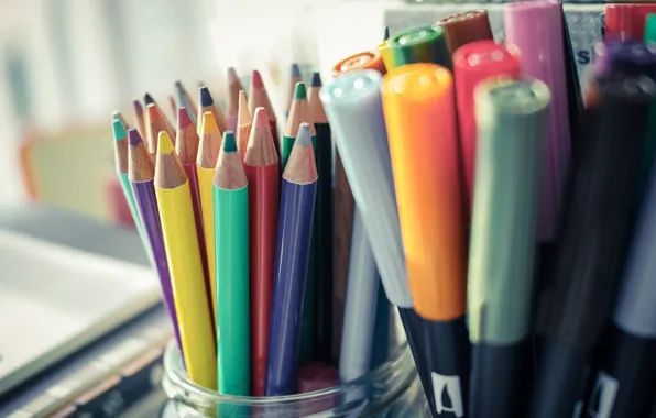 Colors, pencils, markers