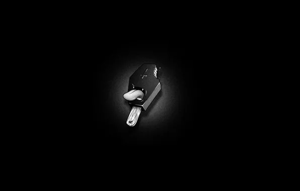 Минимализм, Арт, Art, Black, Minimalism, Мороженое, Ice Cream