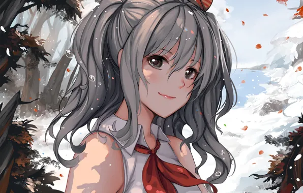 Девушка, лицо, улыбка, anime, art, kantai collection, kashima, sekigan