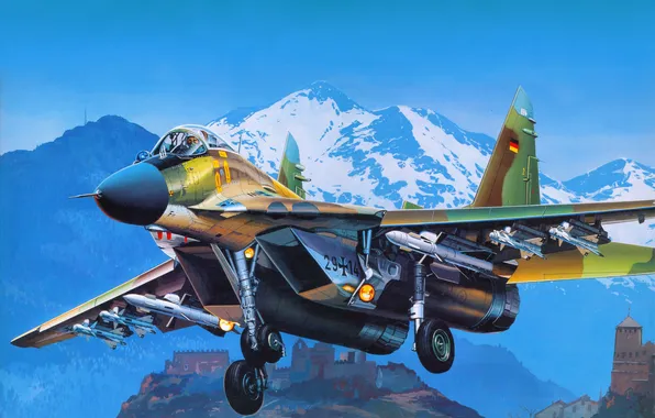 Картинка авиация, истребитель, самолёт, российский, многоцелевой, МиГ-29, четвёртого поколения, ВВС ФРГ