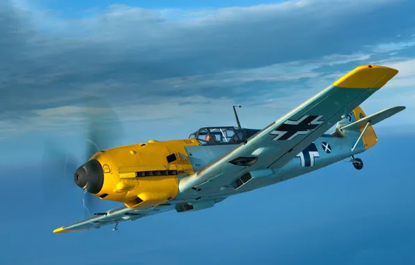 Картинка Bf 109, Messerschmitt, Ме-109, Luftwaffe, Вторая Мировая Война, Люфтваффе, Messerschmitt Bf.109E