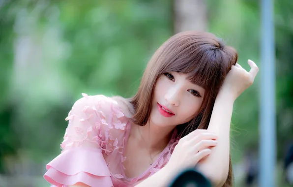 Взгляд, девушка, азиатка, милашка