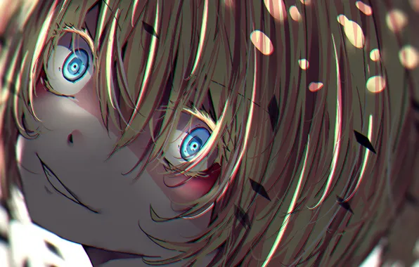 Girl, soldier, close-up, military, war, eyes, anime, face