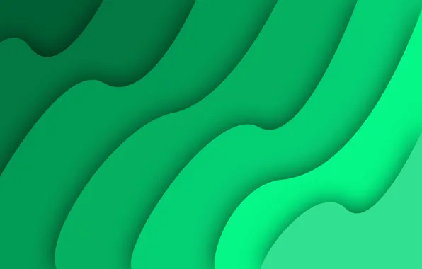 Картинка simple, green, abstract, waves, wave