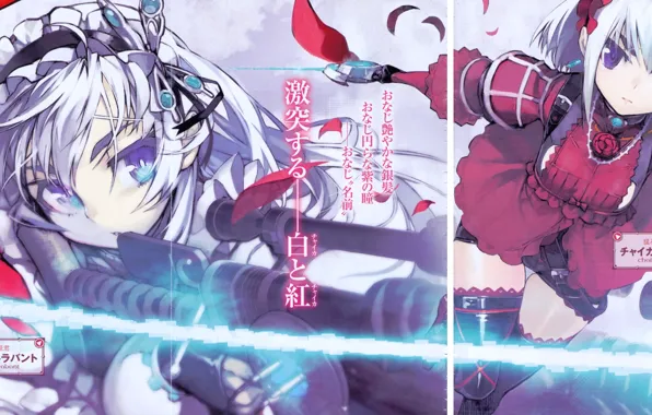 Оружие, девушки, лепестки, Чайка и гроб, Hitsugi no Chaika, Chaika Trabant, Chaika Bohdan, белая и …