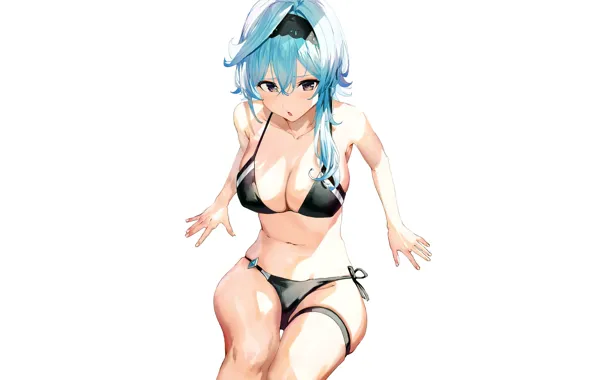 Girl, sexy, cleavage, long hair, boobs, anime, beautiful, purple eyes