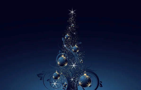 Игрушки, елка, вектор, Новый Год, Рождество, украшение, открытка