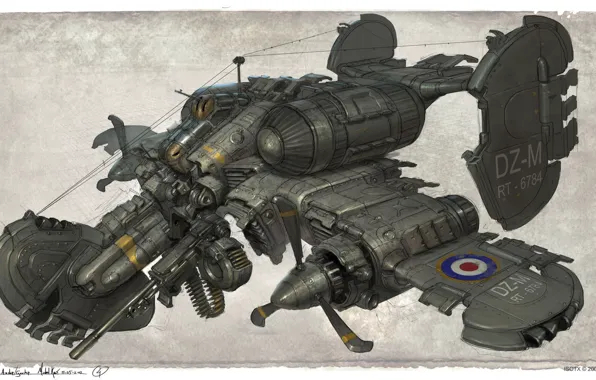 Оружие, винты, аппарат, March of War, Light Skirmisher gun ship