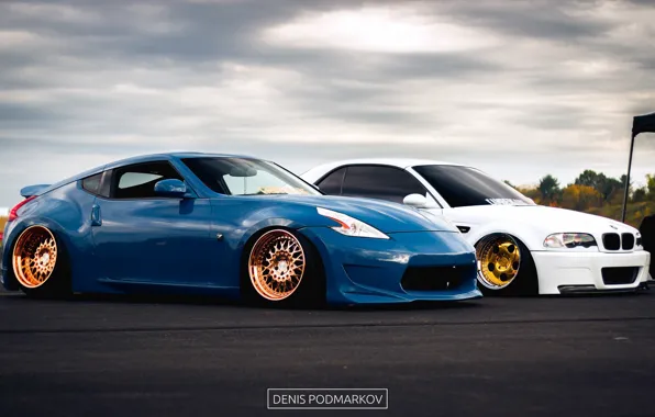 Bmw, nissan, white, gold, japan, blue, jdm, tuning