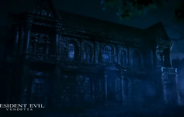 Dark, wallpaper, forest, resident evil, night, manor, manor house, scary house