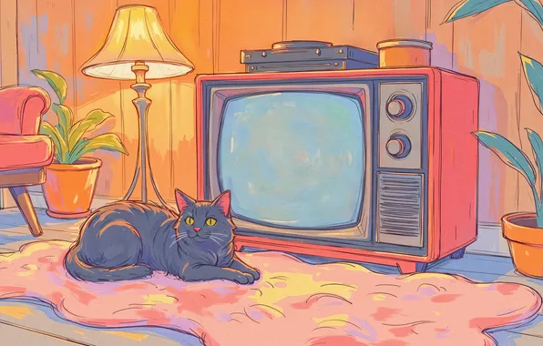 Кошка, кот, свет, поза, уют, дом, ретро, серый