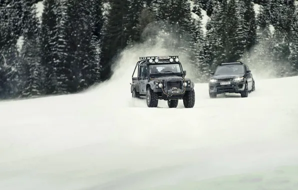 Car, ice, Land Rover, cars, race, speed, snown