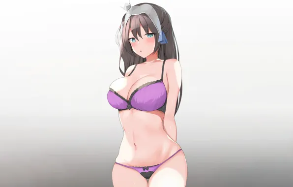 Girl, sexy, lingerie, bra, cleavage, panties, long hair, boobs