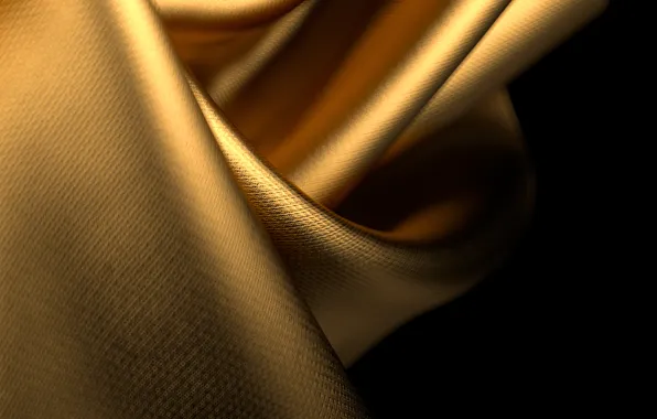 Silk, wave, фон, золотой, золото, fabric, twisted, luxury