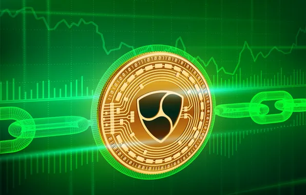 Green, лого, цепь, fon, coin, blockchain, xem, nem