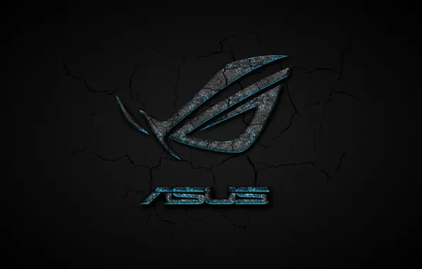 Картинка трещины, логотип, logo, черный фон, asus, black background, cracks, асус