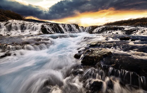 Река, поток, iceland, Bruarfoss Islande