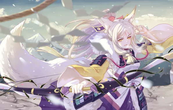 Девушка, аниме, арт, Onmyouji