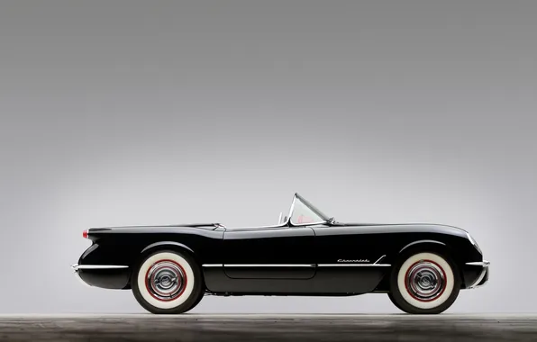 Corvette, Chevrolet, 1954, Black, ретро автомобили, Chevrolet Corvette Black