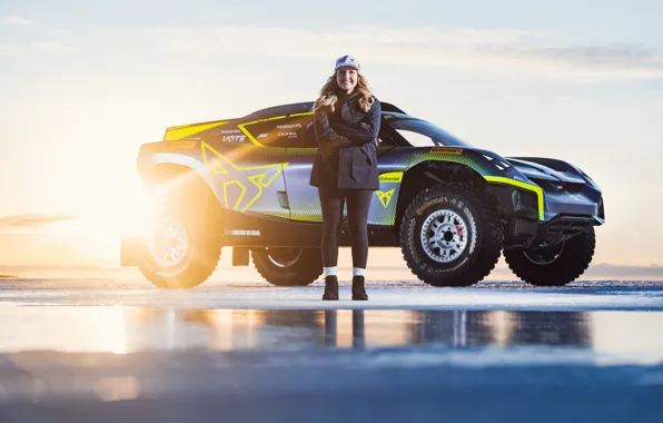 Картинка Девушка, Улыбка, Cupra, Cupra XE, Electric racing, Электрические гонки, Klara Andersson, Клара Андерссон