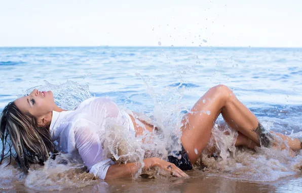 Wet, model, sand, Matt marsh