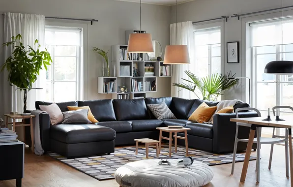 Дизайн, стиль, интерьер, библиотека, гостиная, столовая, ИКЕА, IKEA idea decor