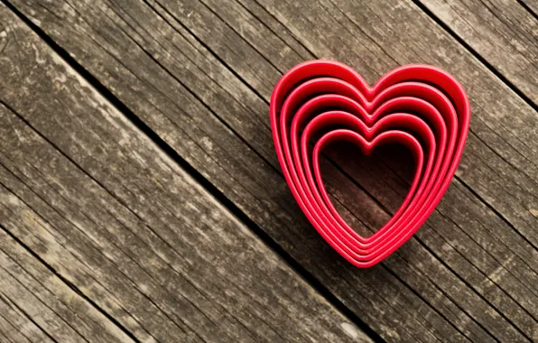 Картинка сердечки, love, wood, romantic, hearts, valentine's day