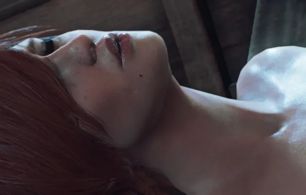 Девушка, лицо, игра, girl, game, The Witcher, face, эмоция