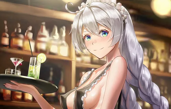 Girl, sexy, cleavage, long hair, boobs, anime, beautiful, pretty