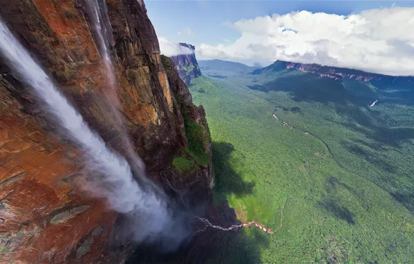 Картинка водопад, Венесуэла, Анхель, 979 метров, Самый высокий в мире