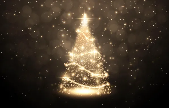 Звезды, украшения, золото, елка, Рождество, Новый год, golden, christmas