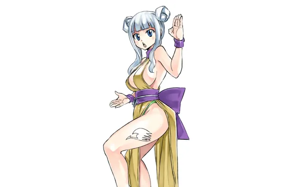 Girl, sexy, cleavage, long hair, dress, boobs, anime, blue eyes