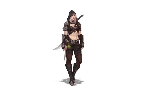 Girl, Beautiful, Art, Style, Background, Illustration, Weapon, Minimalism