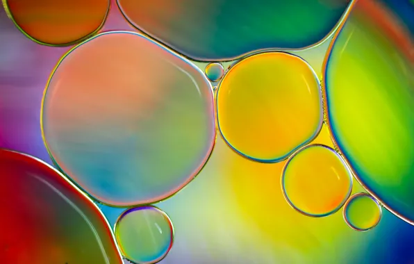 Вода, пузырьки, краски, цвет, масло, жидкость, воздух, объем