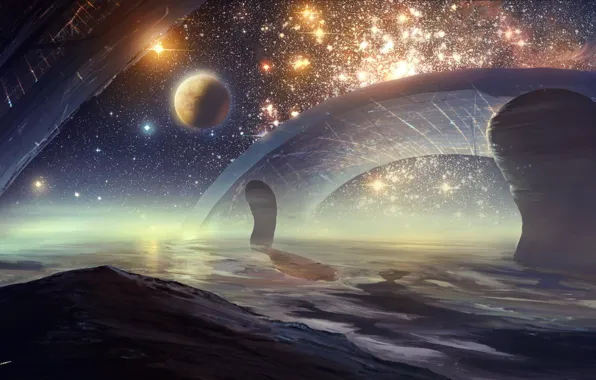 Космос, планета, звёзды, Beyond the cluster