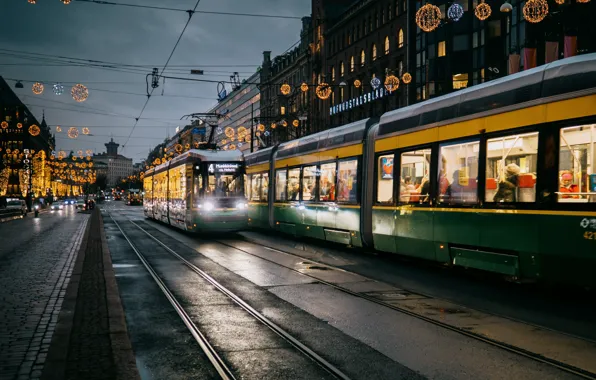 City, Lights, Train, Evening, City Lights, Tapio Haaja