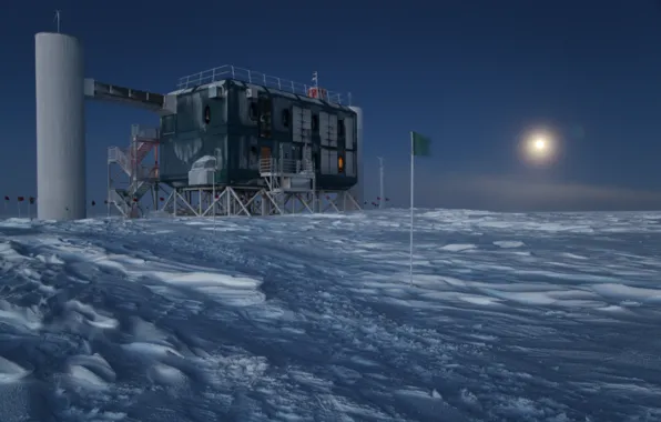 Холод, ночь, Антарктика, Cube, обсерватория, Observatory, Neutrino