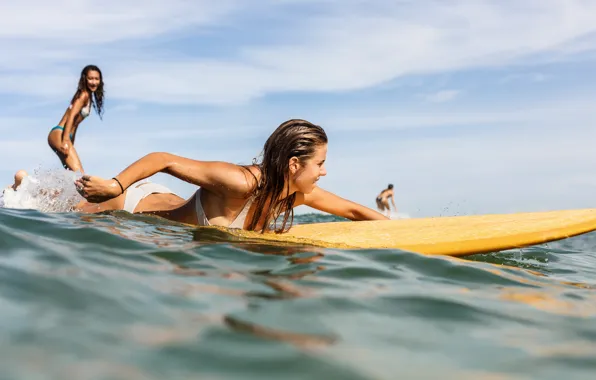 Water, surf, men, female