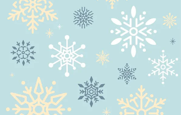 Снежинки, фон, голубой, vector, текстура, design, background