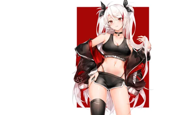 Red, hot, Anime, sexy girl, pretty, cute, bikini, azur lane