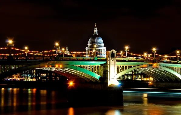 Картинка ночь, lights, огни, Англия, Лондон, night, London, England