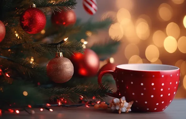 Украшения, lights, шары, елка, Новый Год, Рождество, new year, happy