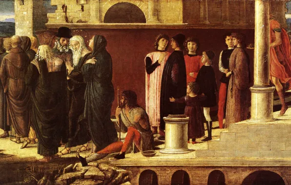 Munich, Saint Jean, Giovanni Bellini, Trois Histoires de Drusienne et de, L'Évangéliste, 1455, peinture sur …