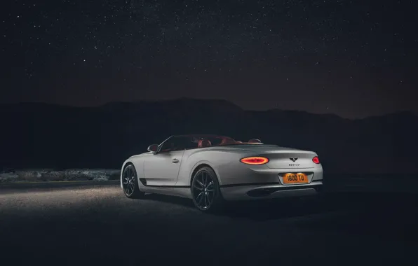 Картинка ночь, Bentley, Continental GT, вид сзади, Convertible, 2019