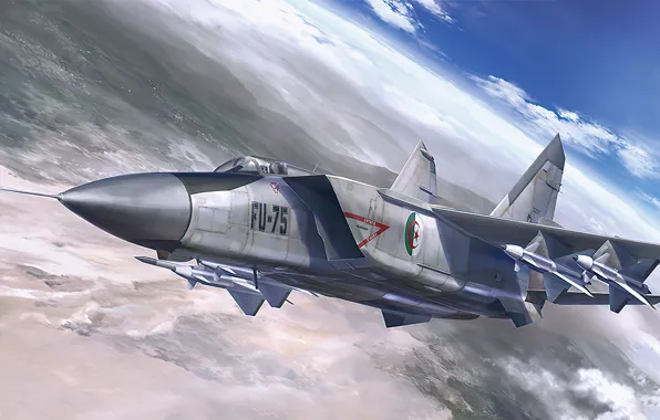 Картинка art, airplane, aviation, jet, Mig-25