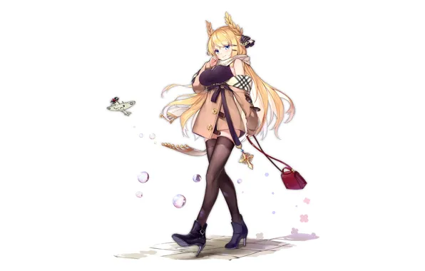 Girl, sexy, thighhighs, long hair, dress, boobs, anime, beautiful