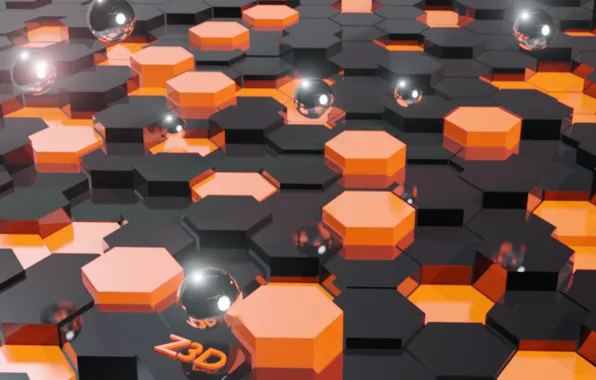 Черный, Оранжевый, Orange, Render, Black, Rendering, Chrome, Blender