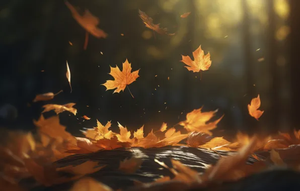 Осень, листья, парк, forest, park, autumn, leaves